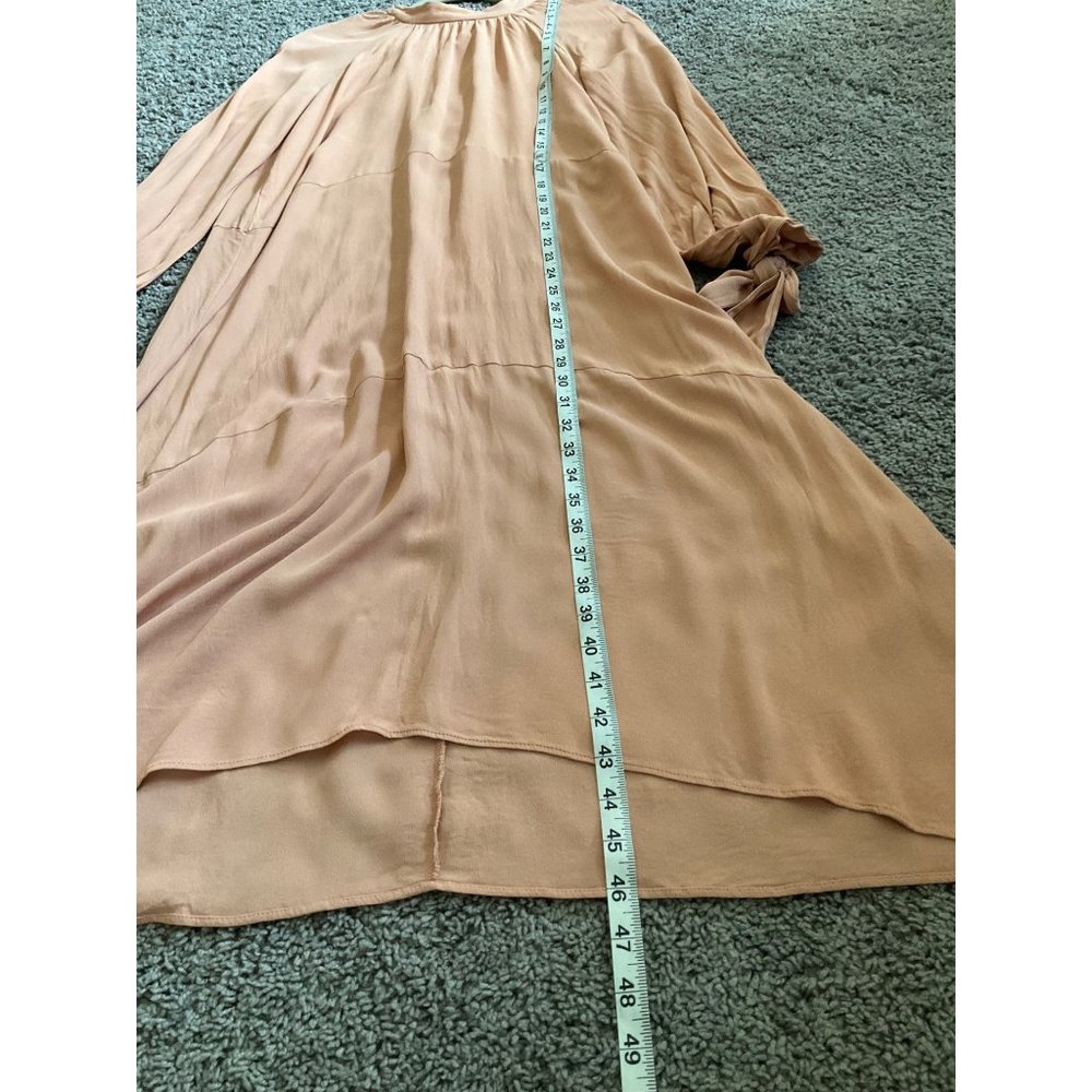 Zara trf womens size Medium maxi dress blush pink bows (see flaws) - Picture 10 of 11